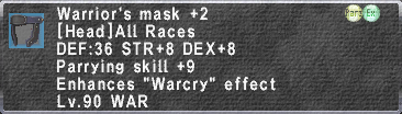 Warrior's Mask +2 description.png