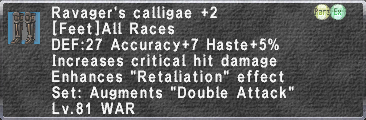 Ravager's Calligae +2 description.png